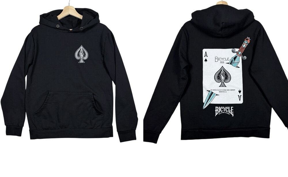 Return To Sender Ace of Spades Bicycle Card Graphic Hoodie Black Dagger Small